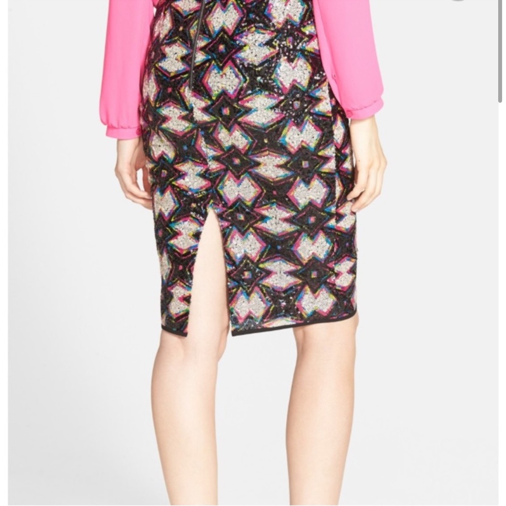 Astr Sequin Pencil Skirt